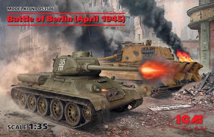 Actual product image ICM Battle of Berlin (April 1945) (T-34-85, King Tiger)