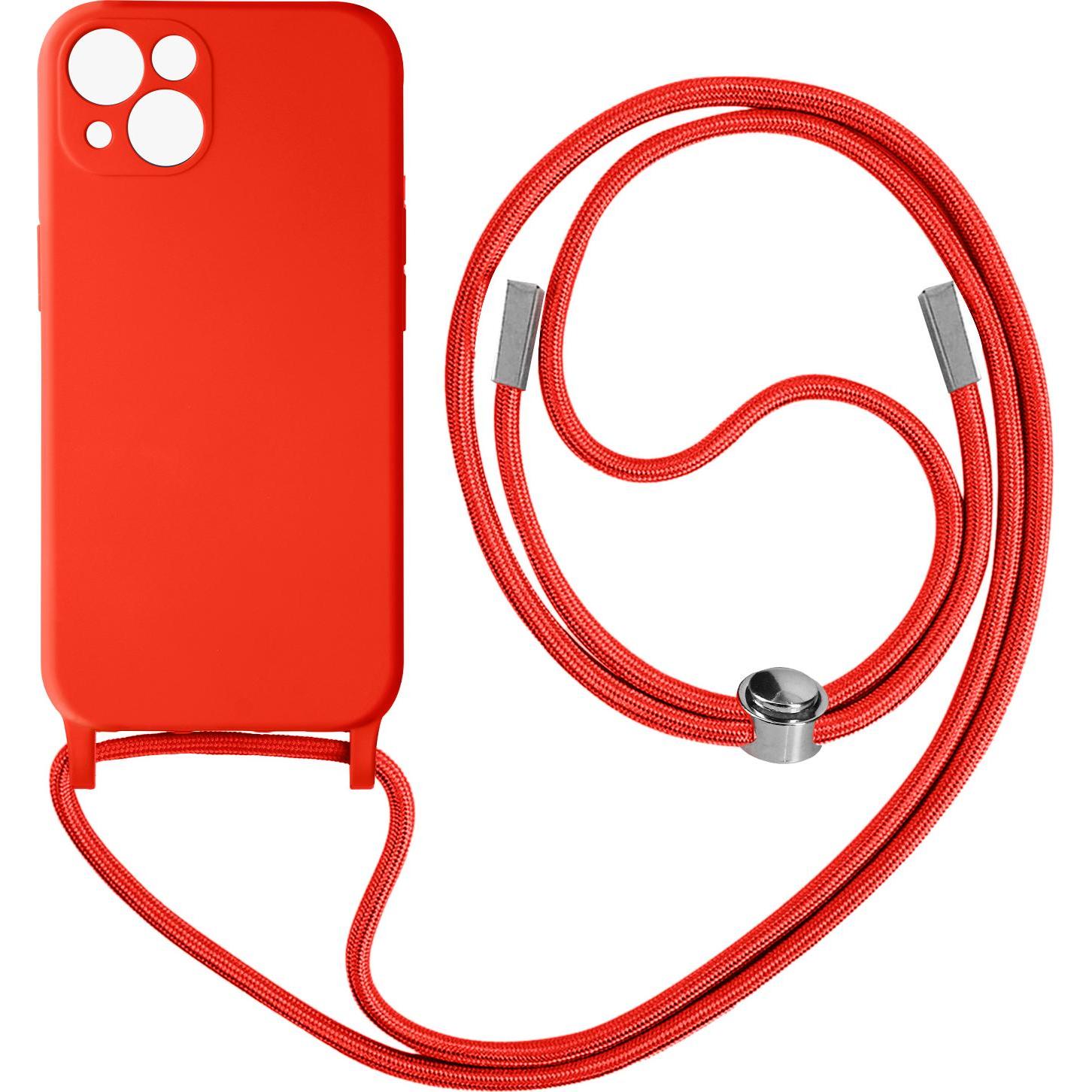Avizar Halbsteife Schutzhülle mit Kette Series, Handykette, Rot