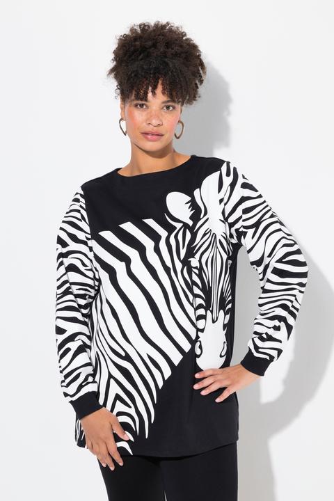 Produktbild Miamoda Sweatshirt, A-Linie, Zebra-Muster, weiter Langarm (44)
