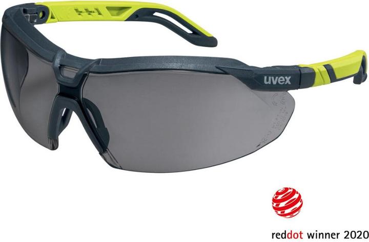 Actual product image Uvex i-Series safety spectacles, i-5 tinted visors, charcoal/lime.