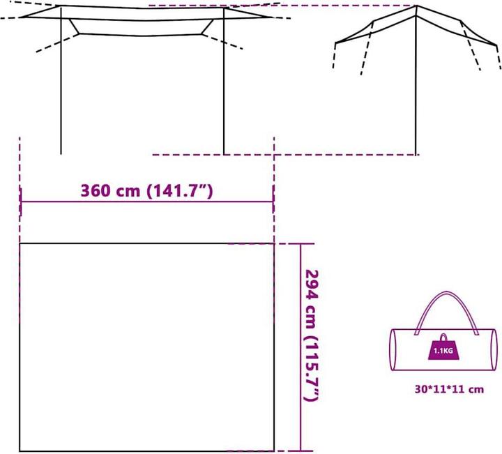 Image du produit vidaXL Campingplane (Tarp abri de camping, 1.10 kg)