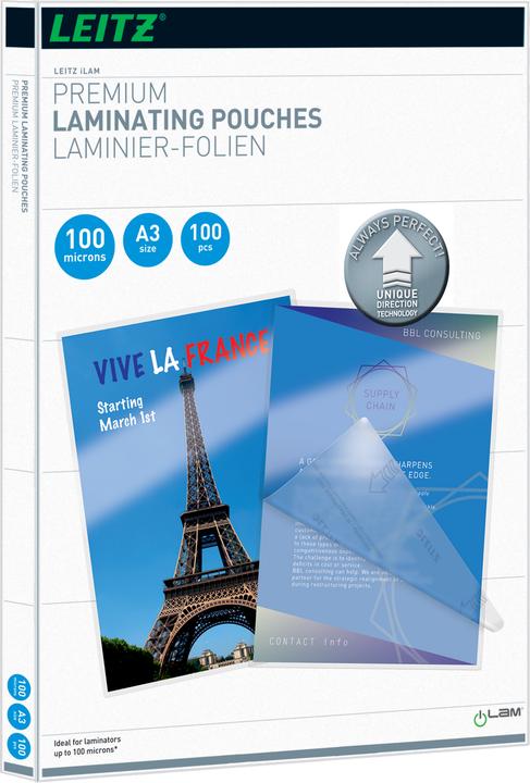 Produktbild Leitz Laminierfolie (A3, 100 Stk., 100 µm)
