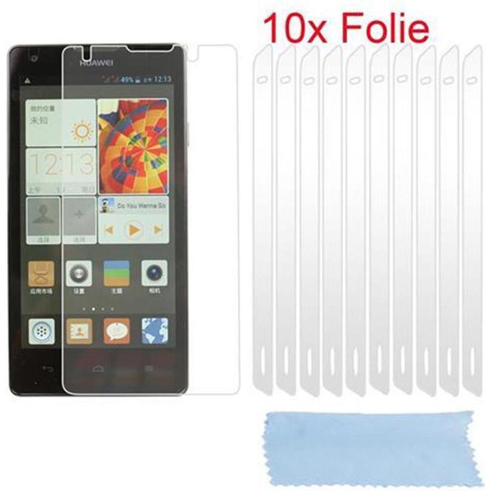 Cadorabo 10x Schutzfolie (1 Stück, Huawei Ascend G700), Smartphone Schutzfolie, Weiss