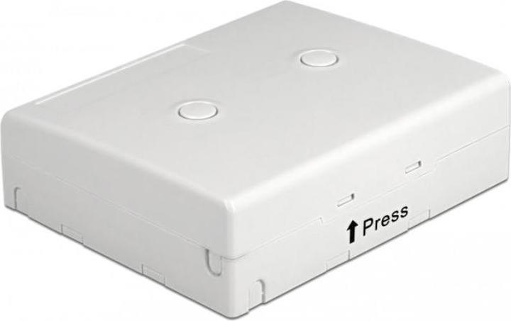 Actual product image Delock FO wall mount junction box for 4 x SC Simplex or LC Duplex white (Splice box)