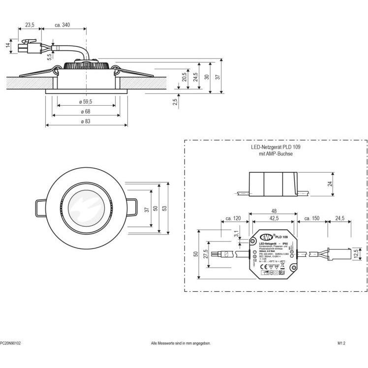 Thumbnail - EVN, Wandleuchte + Deckenleuchte, LED-Deckeneinbaustrahler (1010 lm)