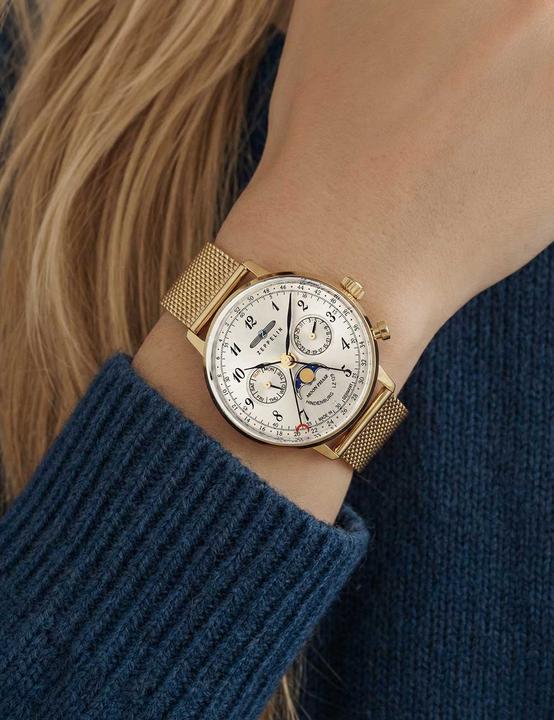 Immagine prodotto Zeppelin 7039M-1 LZ Hindenburg Moonphase 36mm 3ATM (Orologio a fase lunare, Orologio da polso analogico, 36 mm)