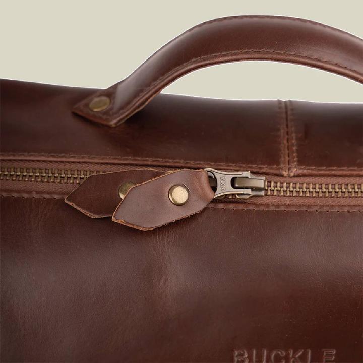 Image du produit Buckle & Seam Leder Rucksack Mik Braun/Dots