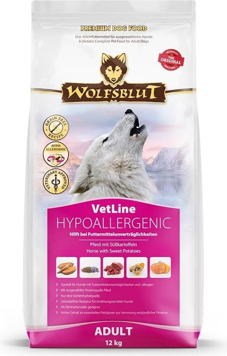 Produktbild Wolfsblut VetLine Hypoallergenic Trockenfutter Hund 2 kg (Adult, 1 Stk., 2000 g)