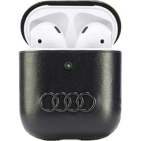 Thumbnail - Audi Leather Big Logo AirPods cover czarny/black AU-AP-GT/D3-BK (Kopfhörer Tasche), Kopfhörertasche + Schutzhülle, Schwa...