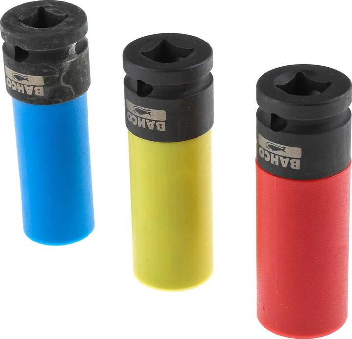 Actual product image Bahco Wheel Socket Sets,17/19/21mm (1/2")