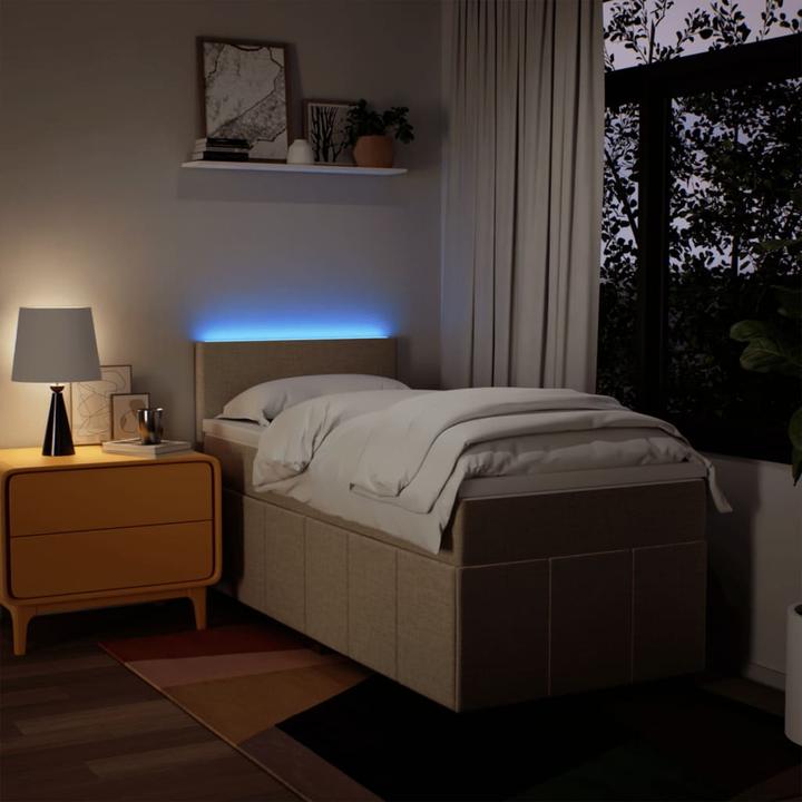 Actual product image vidaXL Bo x springbett mit Matratze 80 x 200 cm Stoff (80 x 200 cm)