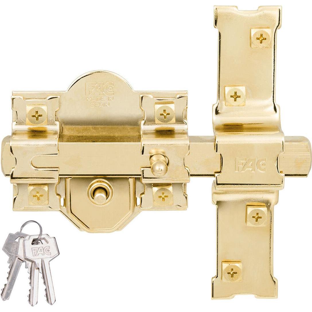 FAC Seguridad, Serratura + Cilindro di chiusura, Serratura di sicurezza Fac 301-Rp/80 Oro Acciaio 50 Mm 80 Mm