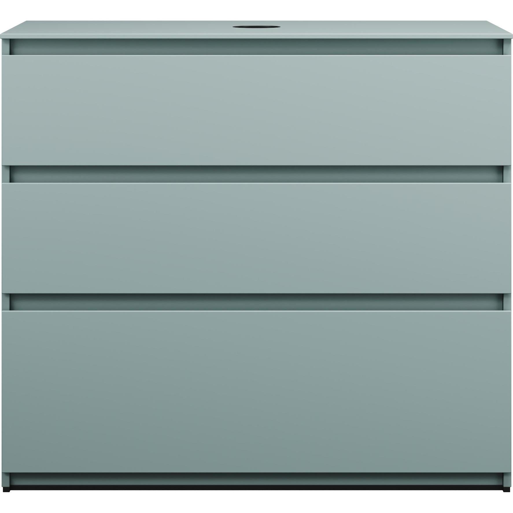 burgbad, Waschbeckenunterschrank, Lin20 Waschtischunterschrank inklusive Konsolenplatte, 3 Auszüge, Tiefe 487mm, 1002x48...