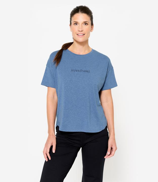 Kimjaly Women's Short-Sleeved Yoga T-Shirt - Dark Blue