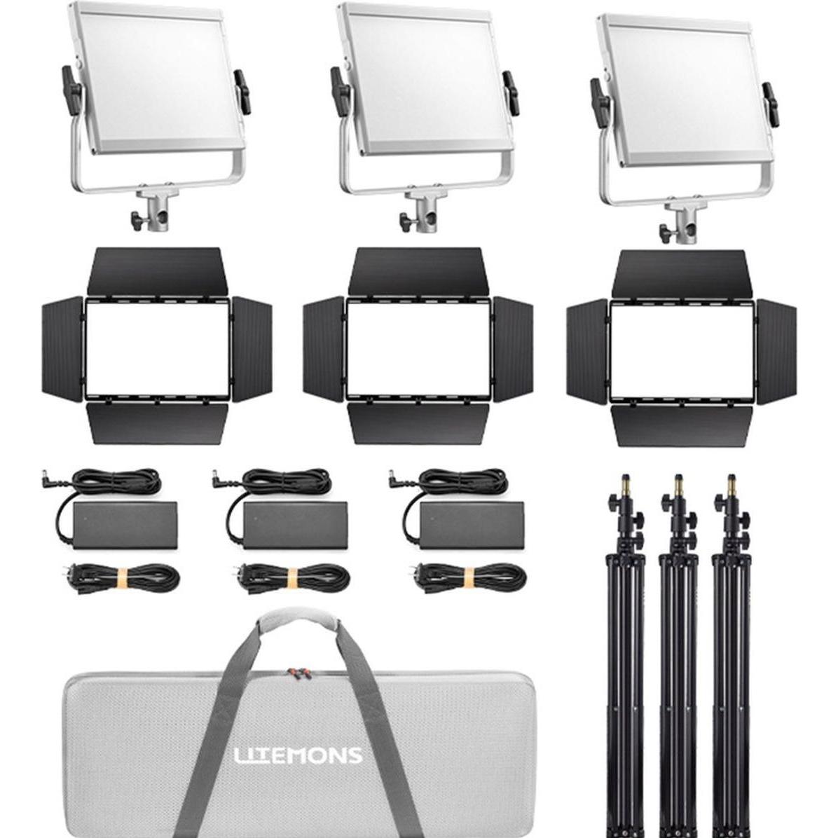 Godox Litemons LP400Bi Pannello luminoso LED bicolore Kit di 3 luci (Luce studio, Videocamera), Luce continua, Bianco