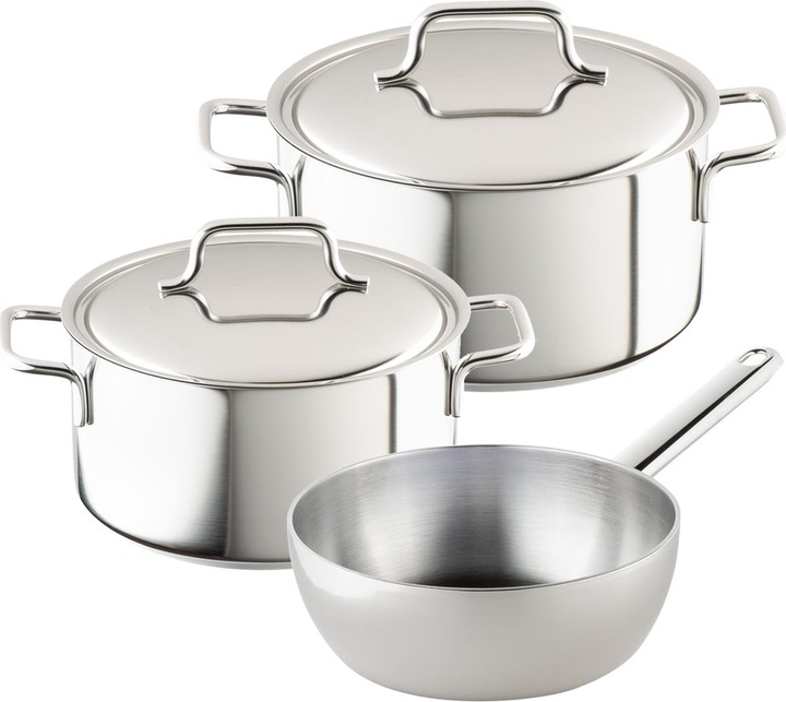 Image du produit Demeyere Apollo 3tlg Set: D44318+44320+54920 Kochtopf 18+20cm+Sauteus (Casserole, Acier inoxydable)
