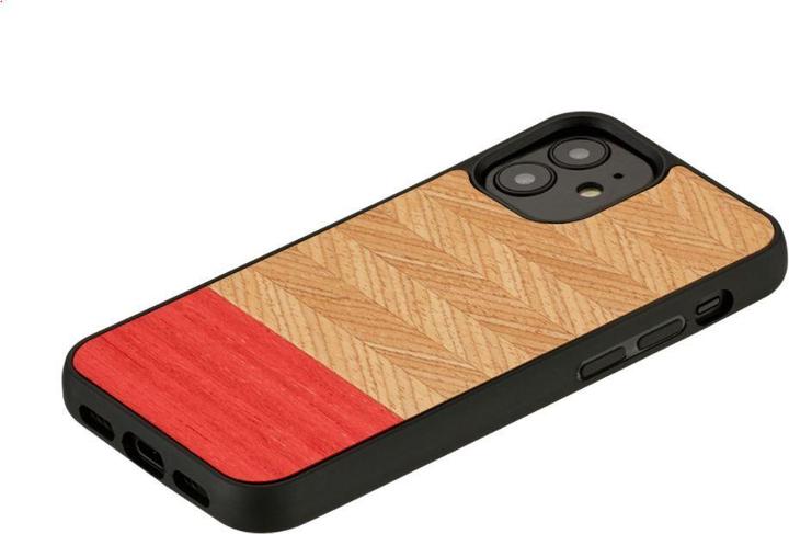 Produktbild Man.Wand &WOOD case for iPhone 12 mini herringbone azalea juodas (Apple iPhone 12 mini)