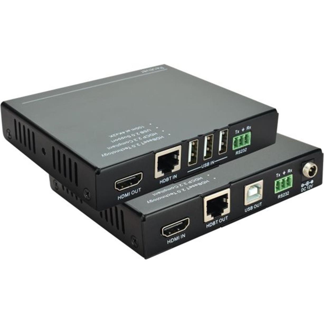 Vivolink 4K HDBaseT 2.0+ Extender, KVM Switch, Schwarz