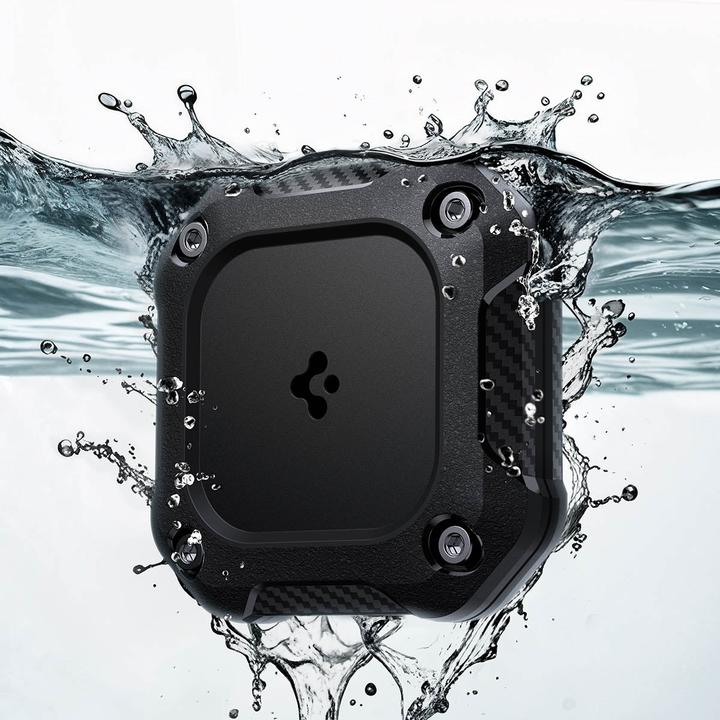 Actual product image Spigen - Tough Armor Holder - Apple AirTag 1 / 2, Waterproof IPX8, 3M Adhesive - Black