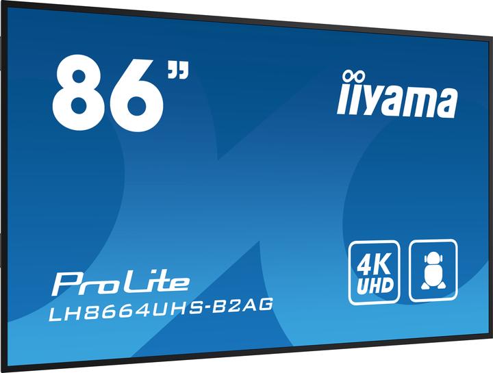 Image du produit iiyama 217,4cm(85,6") LH8664UHS-B2AG 16:9 3xHDMI+2xUSB (Expédition) (3840 x 2160 pixels, 86")