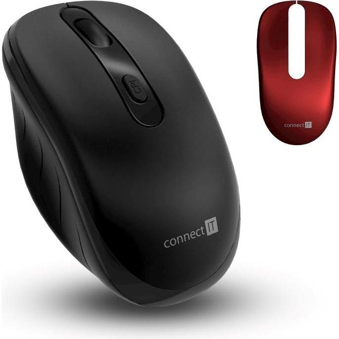 Connect IT Long LIFE schwarz / Kabellose optische stille Maus / 2400DPI / 4 Tasten / 2,4GHz / 2xAA (Senza fili), Mouse, Nero