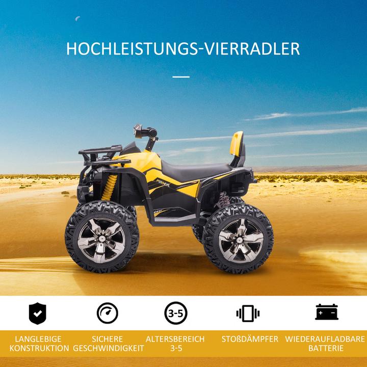 Image du produit Homcom Quad électrique ATV Véhicule pour enfants avec feux avant LED et MP3 USB (12 V)