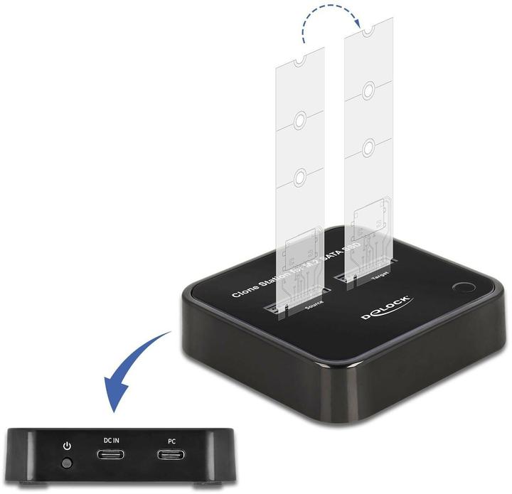 Productafbeelding Delock M.2 docking station voor 2 x M.2 SATA SSD met kloonfunctie