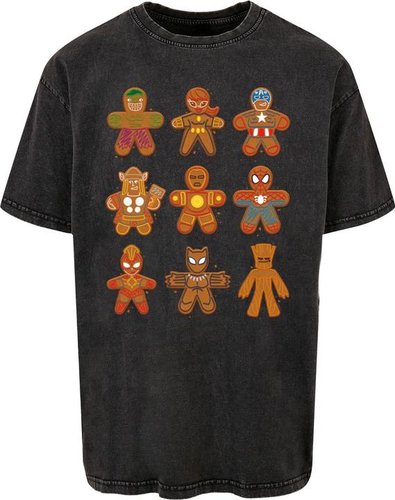 Absolute Cult Marvel Universe - Christmas Gingerbread Avengers Acid Washed Oversized Tee - 114695 (XXL)