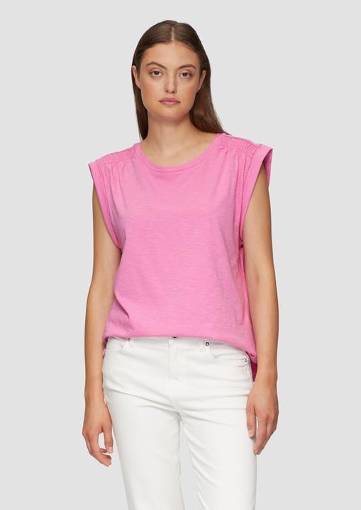 Actual product image S.Oliver T-Shirt Ärmelloses Flammgarnshirt mit Smok-Details (36)