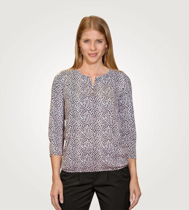 Immagine prodotto Artime Bedruckte Bluse mit 3/4 Ärmeln und Knopfverschluss (S)