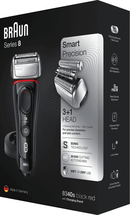 Produktbild Braun Shaver 8340s Cordless, Charging time 1 h, Wet use, Lithium Ion, Number of shaver heads/blades 4, Juo