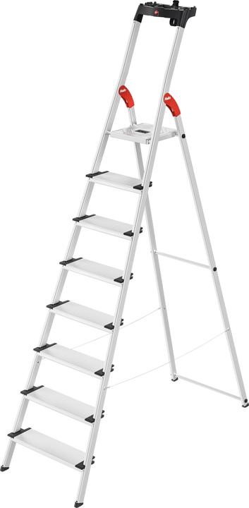 Actual product image Hailo L80 ComfortLine, aluminium safety stepladder, 8 steps (Stepladder, 233 cm)