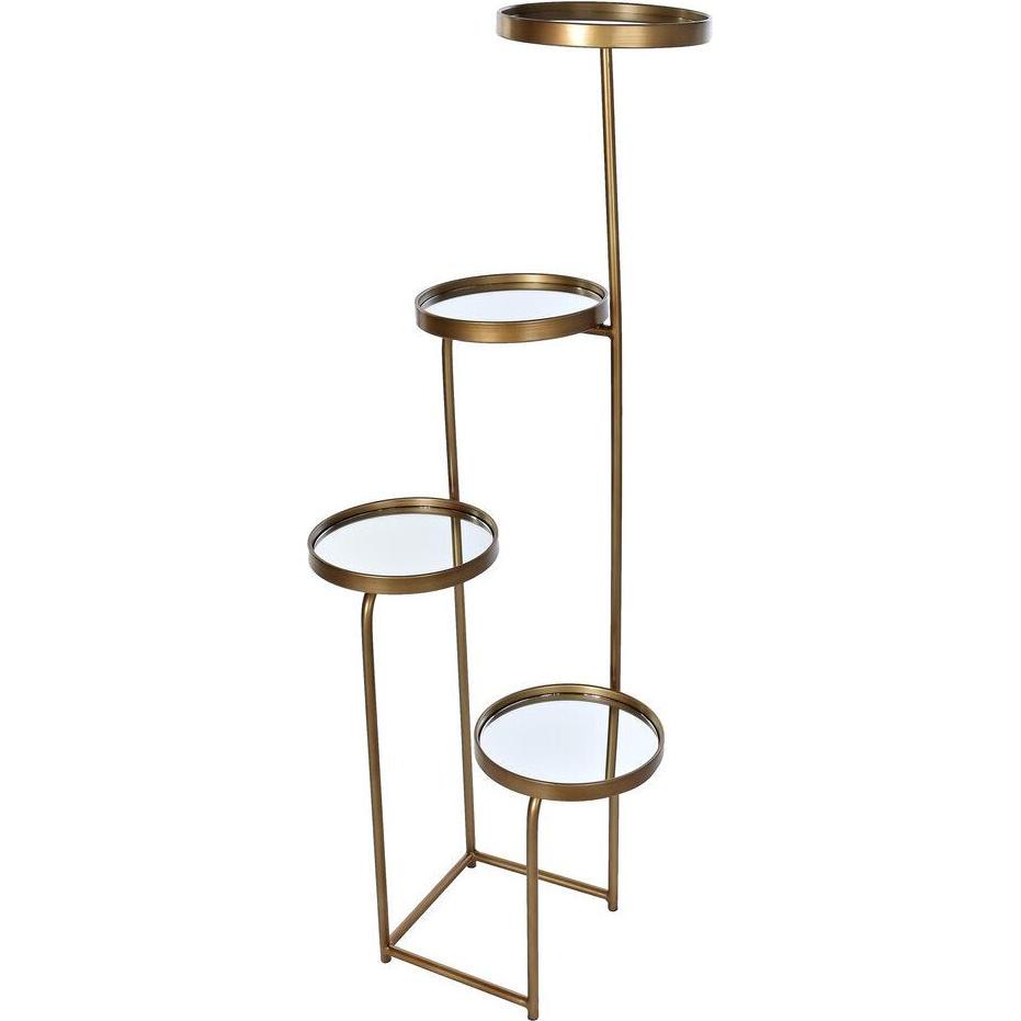 DKD Home Decor, Scaffale, Shelves 4 Shelves Mirror Metal Copper (43 x 35 x 113 cm) (43 x 35 x 113 cm)
