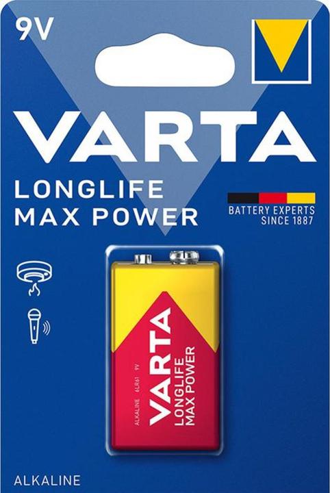 Produktbild Varta Longlife Max Power (1 Stk., 9V Block, 580 mAh)