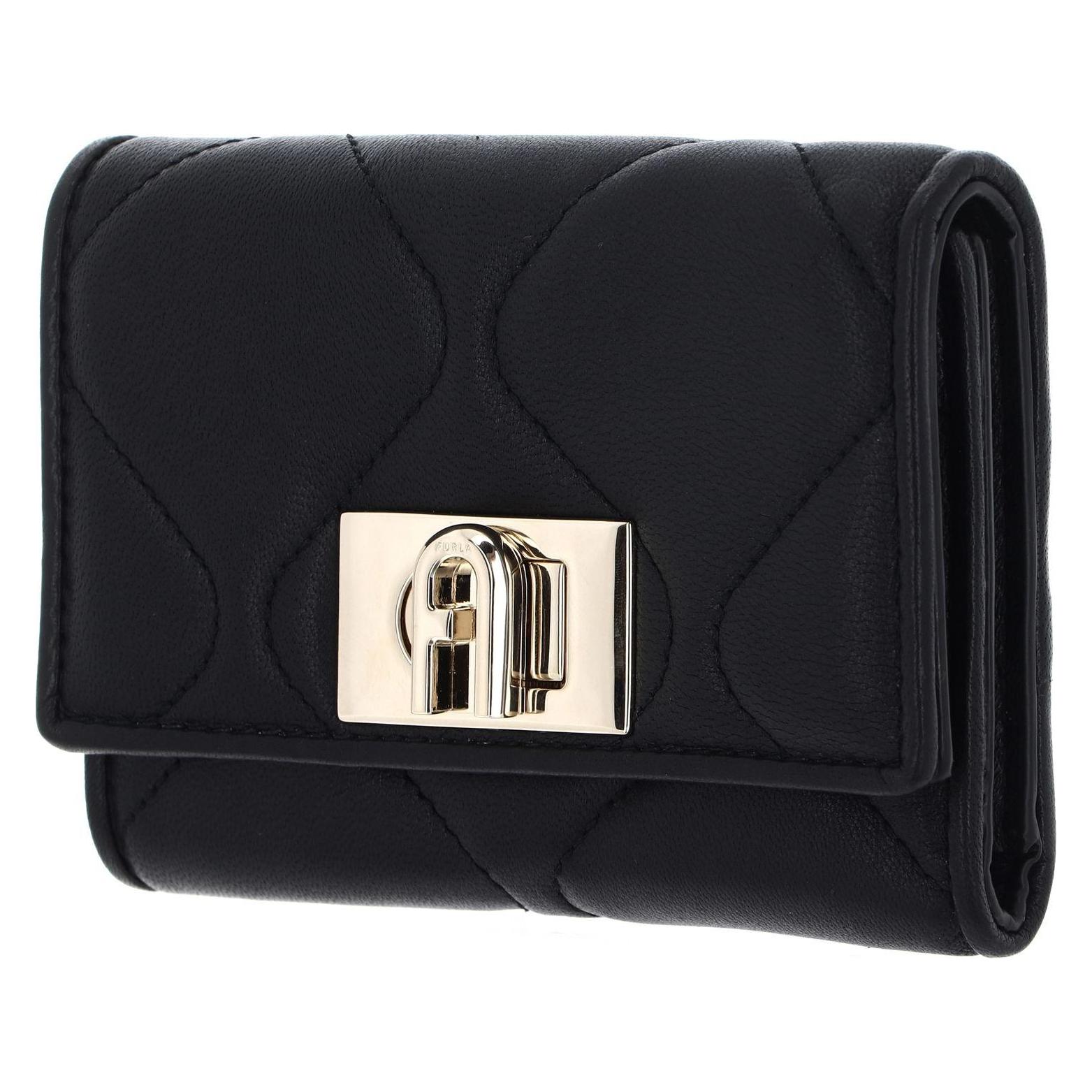 Furla, Damen, Portemonnaie, 1927 Compact Wallet, Schwarz