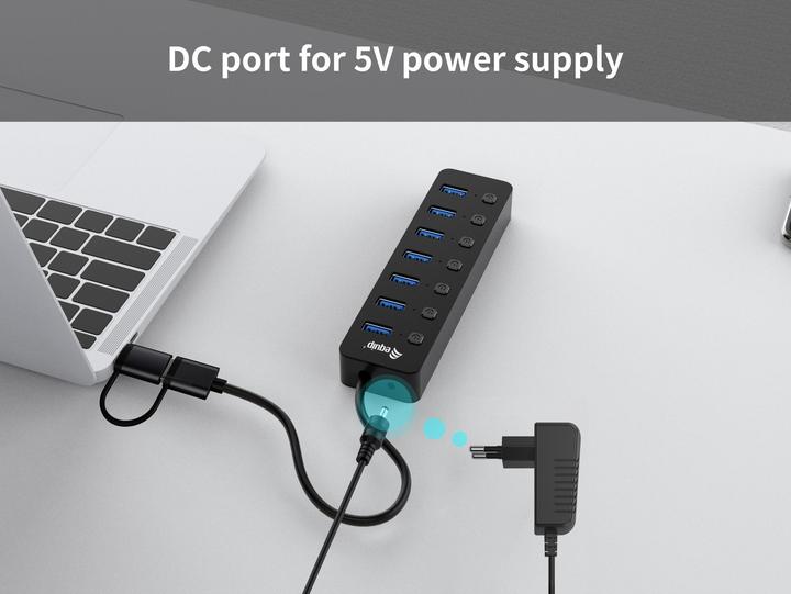 Produktbild equip 128965 (USB-C, USB-A, 7 Ports)