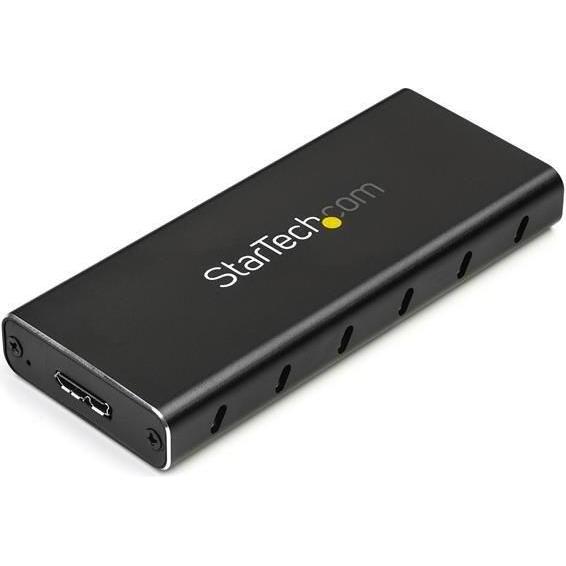 StarTech M.2 SATA ENCLOSURE - W/ USB C (M.2 2230, M.2 2242, M.2 2260, M.2), Festplattengehäuse, Schwarz, Silber