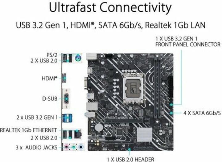 Image du produit ASUS PRIME H610M-K D4 (LGA 1700, Intel H610, mATX)