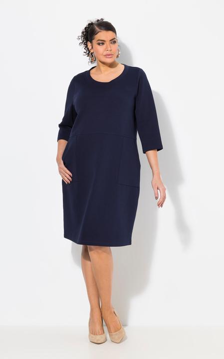 Produktbild Ulla Popken Punto-Sweatkleid, Rundhals, 3/4-Arm, Taschen (62)