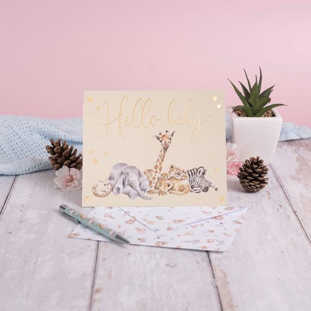 Produktbild Wrendale Design Geburtenkarte - Afrikanische Tiere HELLO BABY Wrendale Designs