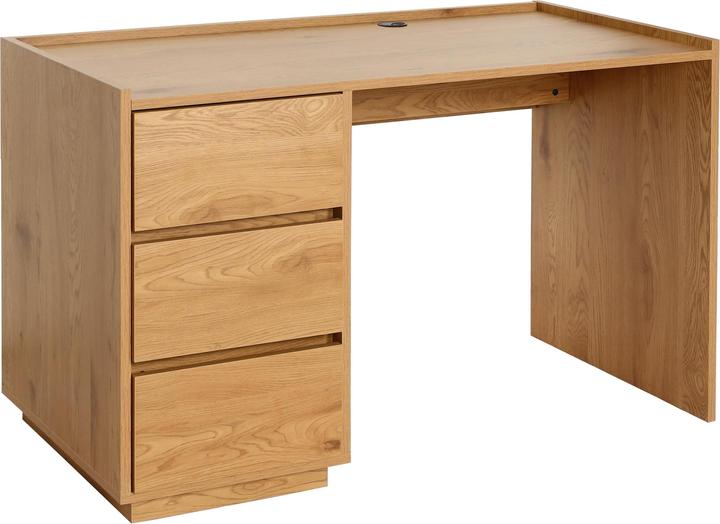 Image du produit Swisshandel24 Bureau HWC-J78, table d'ordinateur, table de travail, tiroir, 78x121x60cm aspect chêne (121 x 60 x 78 cm)