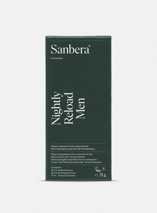 Nährwerte und Zutaten Sanbera Nightly Reload Men (90 Stück)