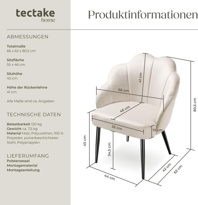 Produktbild tectake Cocktailsessel Hellen