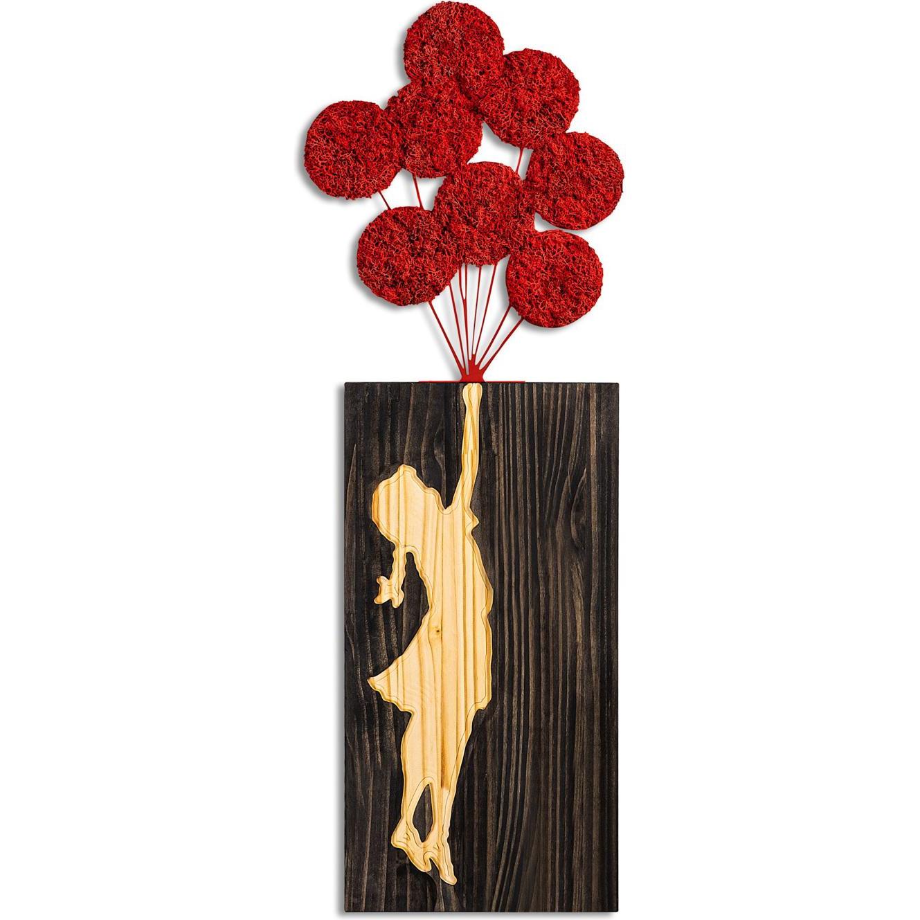 Wallxpert, Wanddeko, Red Balloon Wooden Wall Accessory