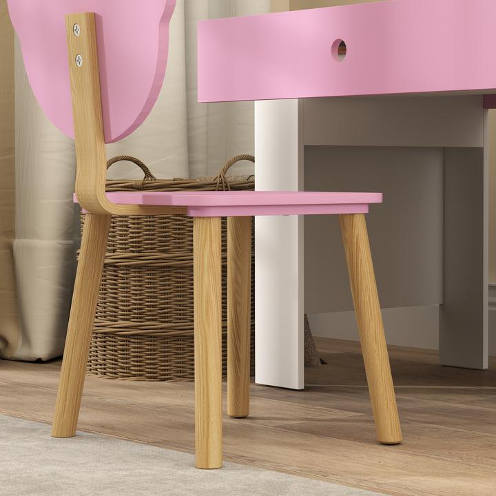 Immagine prodotto Aiyaplay Kinderschreibtisch Set MDF, Kiefernholz Rosa (Dinette per bambini)