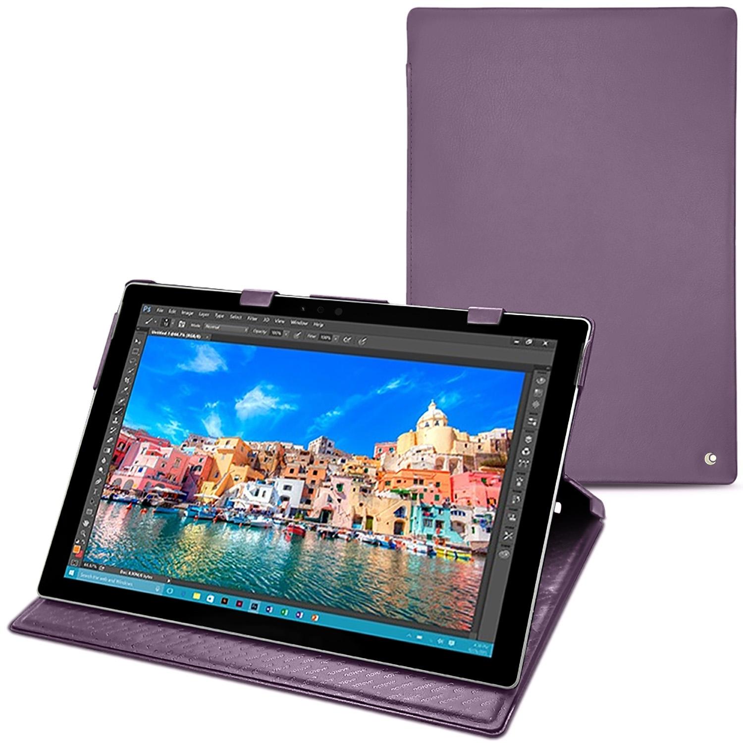 Noreve Lederschutzhülle vertikal (Microsoft Surface Pro 4), Tablet Hülle, Violett