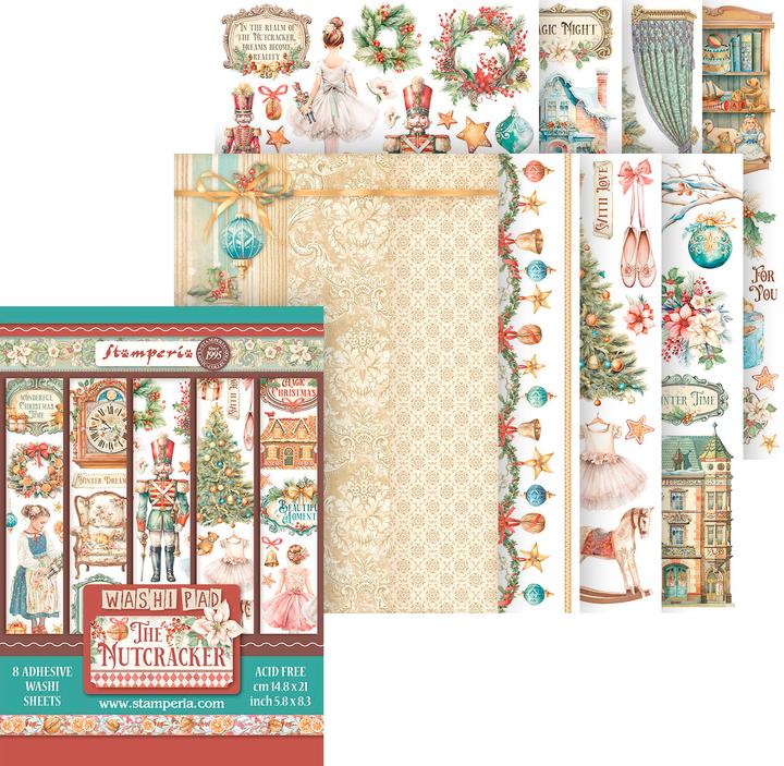 Produktbild Stamperia Washi Pad "The Nutcracker", 8 Blatt, A5