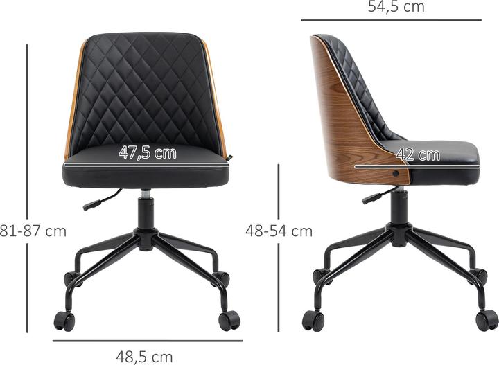 Actual product image Vinsetto Office chair with wooden backrest (48 - 54 cm)