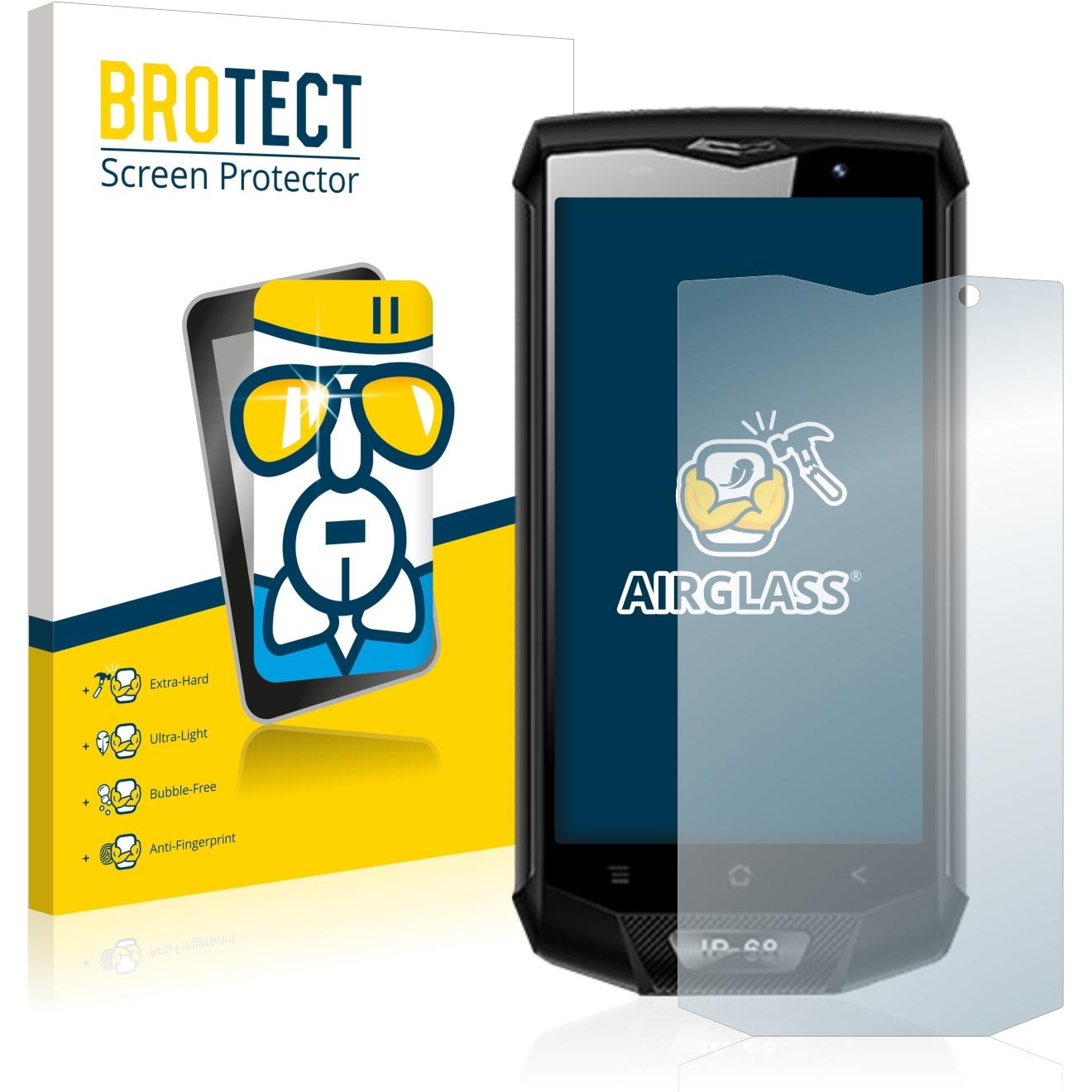 BROTECT AirGlass Panzerglasfolie (1 Stück, Blackview BV8000 Pro), Smartphone Schutzfolie, Transparent