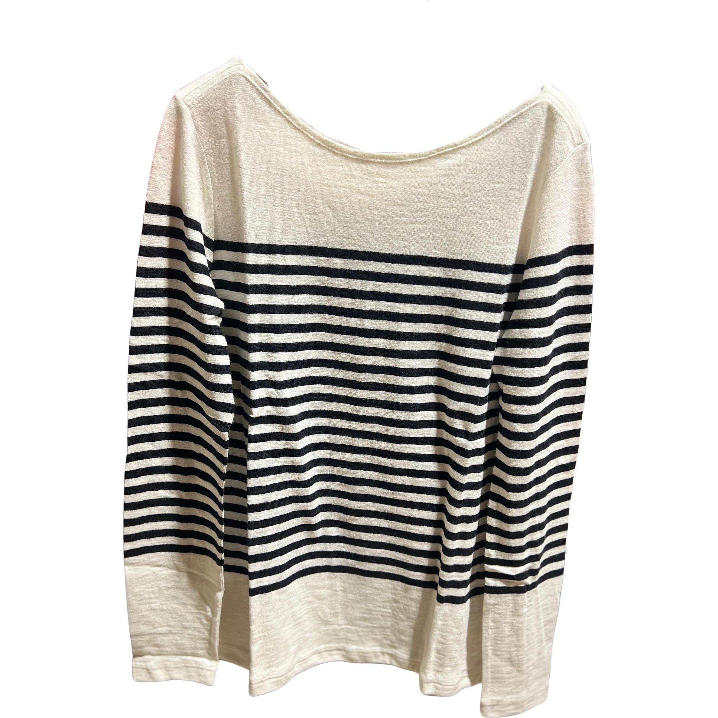 Marc O'Polo, Damen, Shirt, Gestreiftes Langarm-T-Shirt mit U-Boot-Ausschnitt für Frauen, Mehrfarbig, (M)